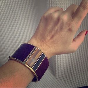 Etienne Aigner mixed material cuff bracelet NWT